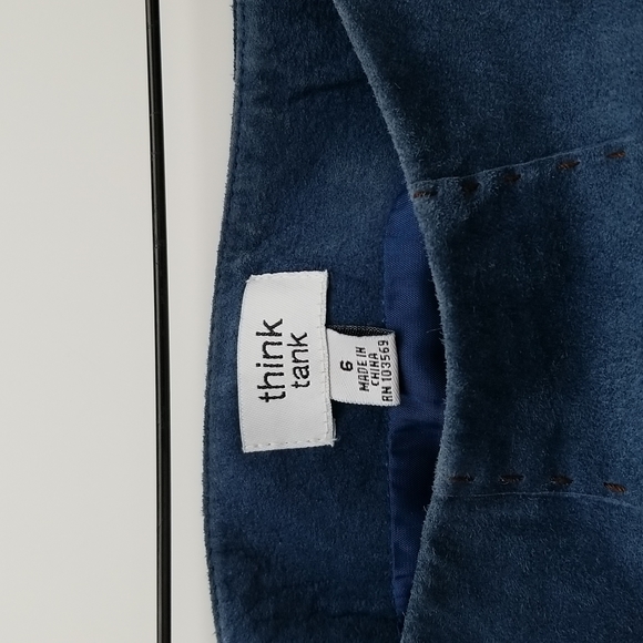 Suede Skirt Vintage Think Tank Blue Size 6 - Picture 7 of 14